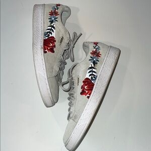 Puma - 50th Anniversary‎ Gray Floral Sneakers, 8.5